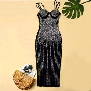 Beautiful black dress with sparkly diamonds